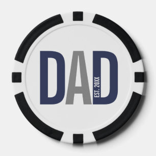 Moderne gepersonaliseerde vader gevestigd poker chips