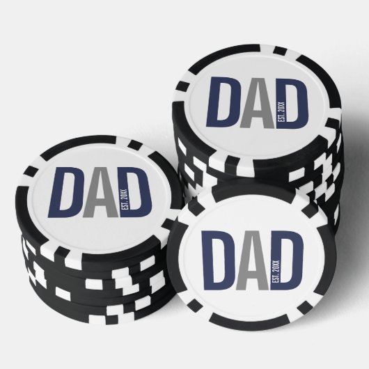 Moderne gepersonaliseerde vader gevestigd poker chips (Opstapeling)