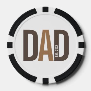 Moderne gepersonaliseerde vader gevestigd poker chips