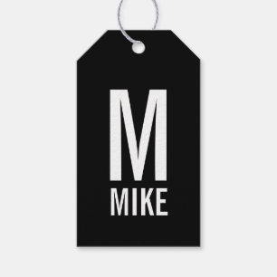 Moderne, gepersonaliseerde Vet Monogram en Naam Cadeaulabel
