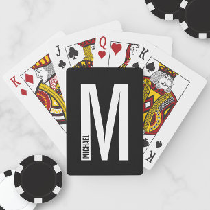 Moderne, gepersonaliseerde Vet Monogram en Naam Pokerkaarten