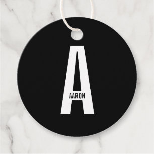 Moderne gepersonaliseerde vette monogram en naam bedankjes labels