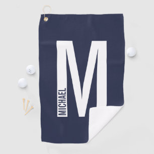 Moderne gepersonaliseerde vette monogram en naam golfhanddoek