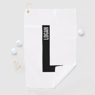 Moderne gepersonaliseerde vette monogram en naam golfhanddoek