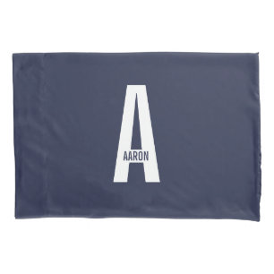 Moderne gepersonaliseerde vette monogram en naam kussensloop