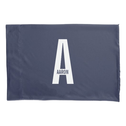 Moderne gepersonaliseerde vette monogram en naam kussensloop (Voorkant)