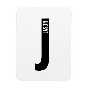 Moderne gepersonaliseerde vette monogram en naam magneet