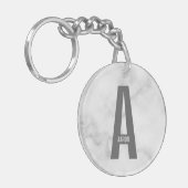 Moderne gepersonaliseerde vette monogram en naam sleutelhanger (Voorkant Links)