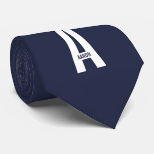 Moderne gepersonaliseerde vette monogram en naam stropdas