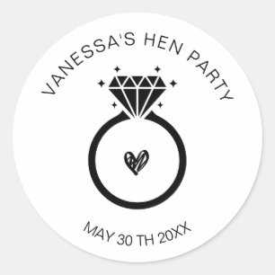 Moderne gepersonaliseerde vrijgezellenfeest favori ronde sticker