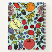 Moderne gepersonaliseerde vruchten l Blue l Recipe Notitieboek (Achterkant)