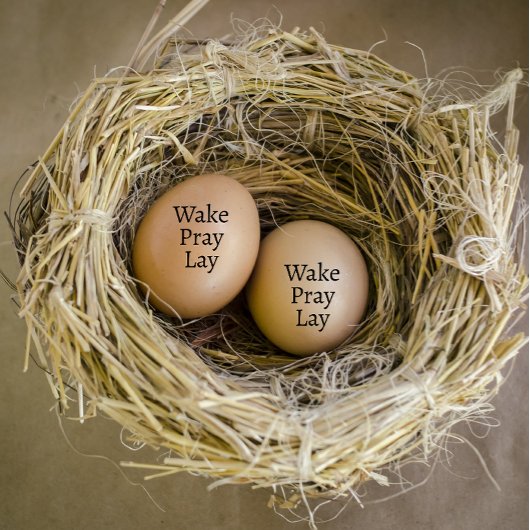 Moderne gepersonaliseerde Wake Pray Lay Egg Rubberstempel