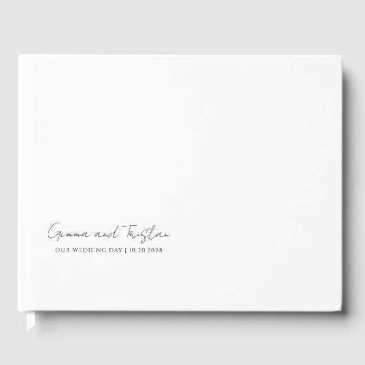 Moderne Gepersonaliseerde Wedding Script Naam Gastenboek (Voorkant)