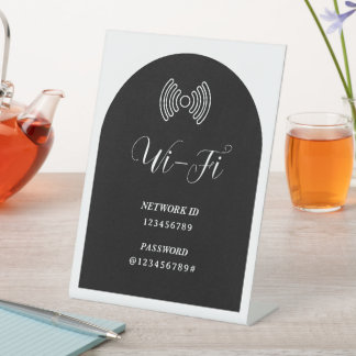 Moderne gepersonaliseerde WIFI-wachtwoord en -netw Reclamebord Met Voetstuk