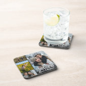 Moderne gepersonaliseerde zusters 4 fotocollage bier onderzetter (Rechterzijde)
