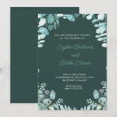 Moderne, geraffineerde Greenery met een groene bru Kaart (Voorkant / Achterkant)