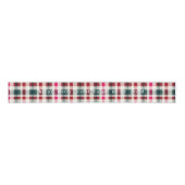 Moderne geruite kerst | Happy Merry Joyful Grosgrain Lint (Voorkant)