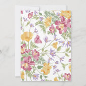 Moderne geschilderde Wildbloemen Foto Bruiloft Kaart (Achterkant)