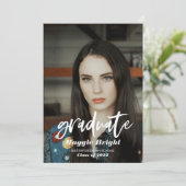 Moderne gescriptete afstudeerfoto  kaart (Staand voorkant)