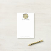 Moderne Gesimuleerde Folie Monogram Cirkel Initiaa Post-it® Notes (Op bureau)