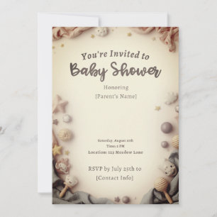 Moderne geslachtsneutrale kaart voor een babyshowe