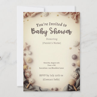 Moderne geslachtsneutrale kaart voor een babyshowe