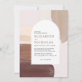 Moderne Gespiceerde Terracotta | Boho Bruiloft Kaart (Voorkant)