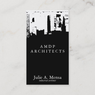 Moderne Gespiegelde Stedelijke Silhouet Architect Visitekaartje