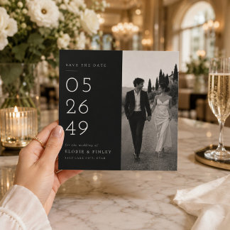 Moderne gesplitste lay-out Save The Date kaart.