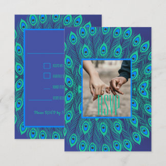 MODERNE GESTILEERD PATROON VAN PAUwenveer IN BLAUW Kaart