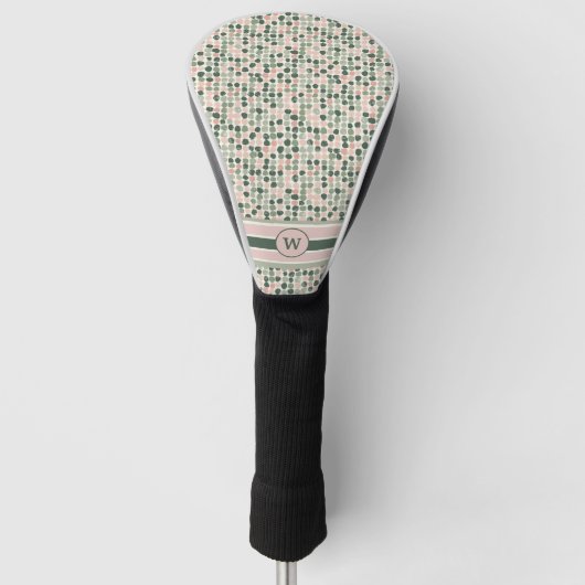 Moderne gestippelde monogramhoes golfheadcover (Voorkant)