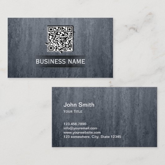 Moderne gestone achtergrondcode voor QR-kwaliteit Visitekaartje (Voorkant / Achterkant)