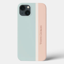 Moderne gestreept pastels, blauw en kleurenblok iPhone 13 hoesje