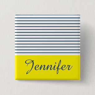 Moderne gestreepte patroon vierkante button 5,1 cm