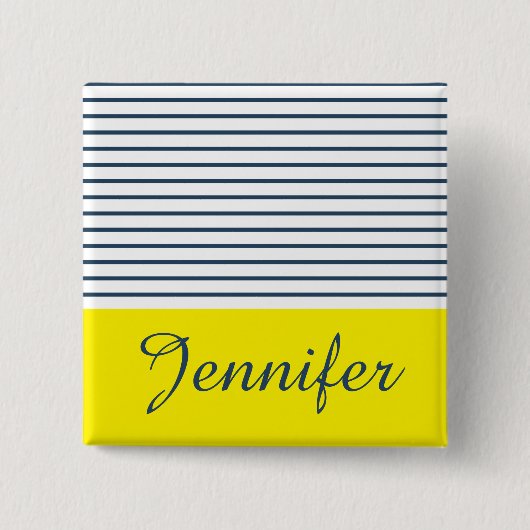 Moderne gestreepte patroon vierkante button 5,1 cm (Voorkant)