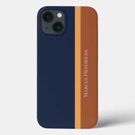 Moderne gestripte marine, Gold & Bronze Color Bloc Case-Mate iPhone Case (Achterkant)