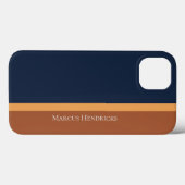 Moderne gestripte marine, Gold & Bronze Color Bloc Case-Mate iPhone Case (Achterkant (horizontaal))