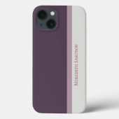 Moderne gestripte Paarse en grijze kleurenblok Case-Mate iPhone Case (Achterkant)