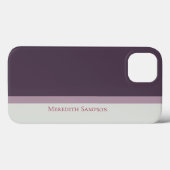Moderne gestripte Paarse en grijze kleurenblok Case-Mate iPhone Case (Achterkant (horizontaal))