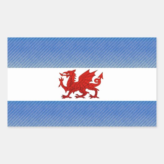 Moderne gestripte Patagonische vlag Rechthoekige Sticker (Voorkant)
