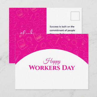 Moderne Getekende Internationale Dag van de Arbeid Briefkaart