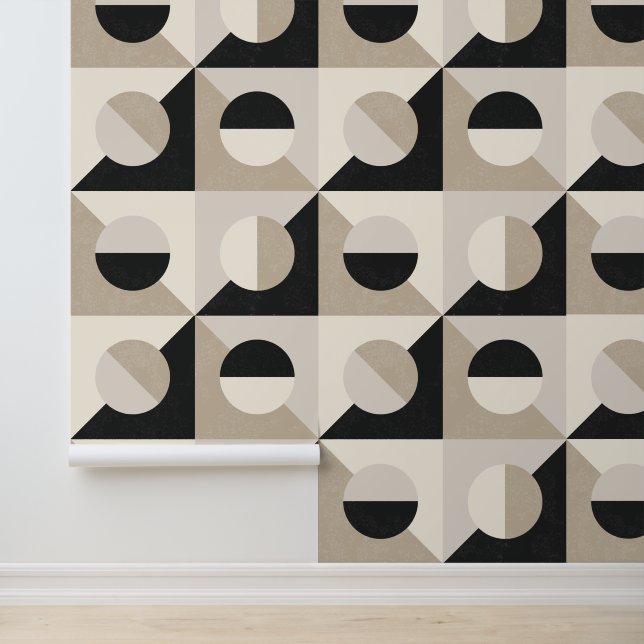 Moderne getextureerde Italiaanse geometrische Tege Behang (Applicatie)