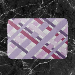 Moderne getextureerde mauve striped badmat