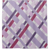 Moderne getextureerde mauve striped douchegordijn (Voorkant)