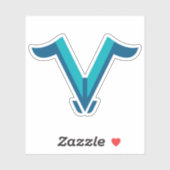 Moderne gevleugelde letter V monogram Sticker (Vel)