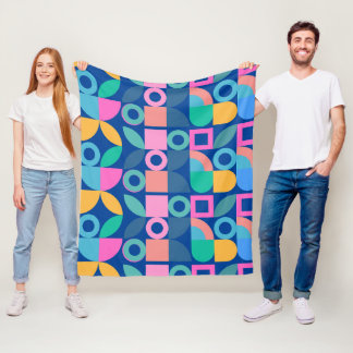 Moderne gewaagde kleuren abstract patroon fleece deken