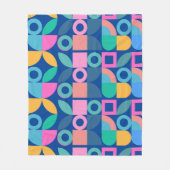 Moderne gewaagde kleuren abstract patroon fleece deken (Voorkant)