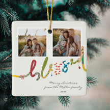 Moderne gezegende kerstboom foto Vakantie