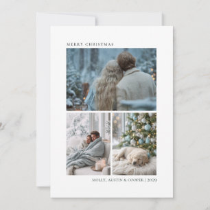 Moderne Gezinscollage Multi-foto kerstkaart