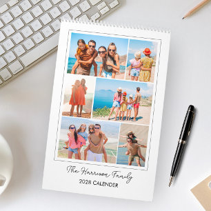 Moderne Gezinsfotocollage Kalender